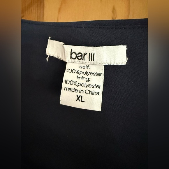 Bar III WOMENS NAVY BLUE BUTTON UP RAZOR BACK SLEEVELESS DRESS size XL NWT - Picture 4 of 4